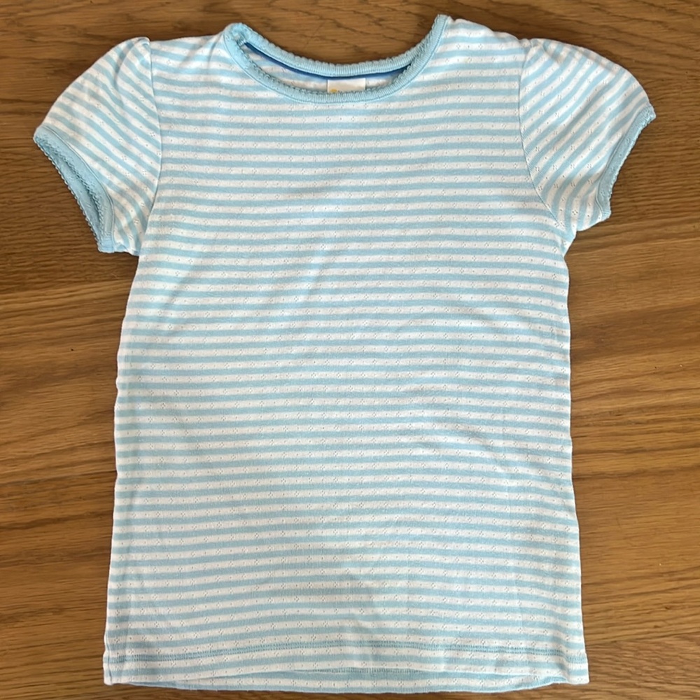 Like new girls blue and white stripes Boden t-shirt